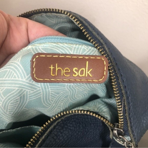 The Sak Lucia Leather Crossbody Bag Blue Everyday Casual Purse - Picture 13 of 16